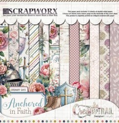 Scrapworx Collection - Anchored in Faith - Pattern Paper - 1. Full Pack 12 x 12 - 1. Side A - Front Cover (Copy)